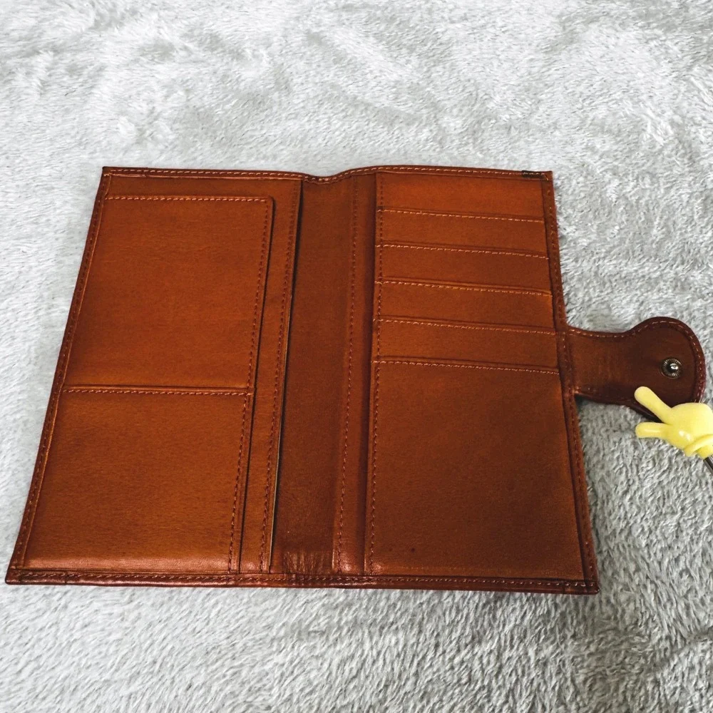 Vintage Orvis Leather Canvas Wallet Organizer Passport Checkbook Holder Green